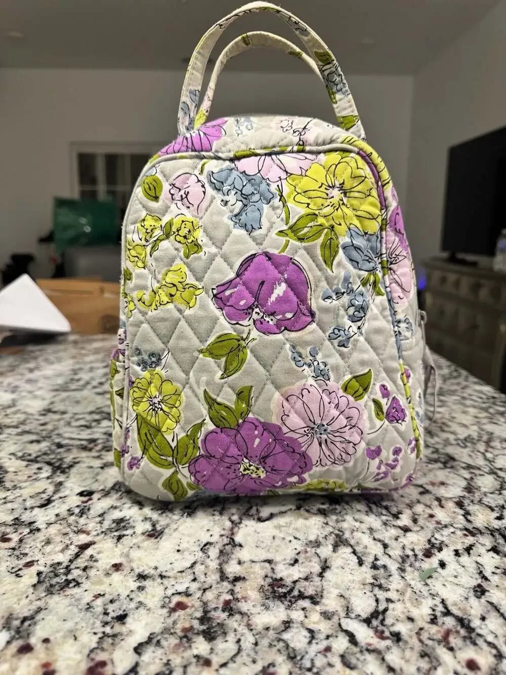 Vera Bradley Floral Quilted Insulated Lunch Tote Travel Cosmetic Bag